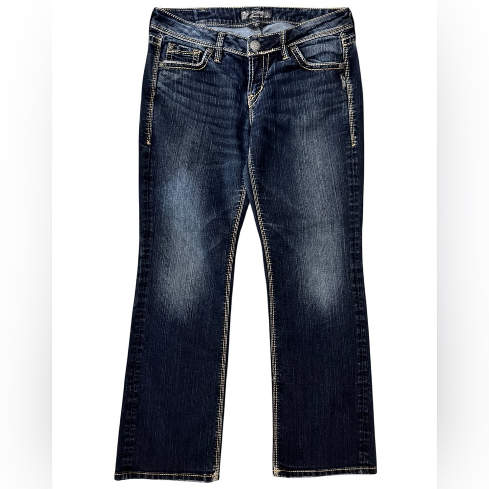 Silver Jeans Lola Bootcut Womens 30x30 Dark Wash Mid Rise Stretch Denim Blue EUC